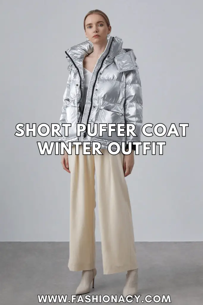 Short Puffer Coat Winter Outfit