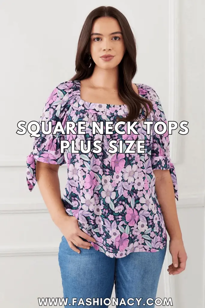Square Neck Tops Plus Size