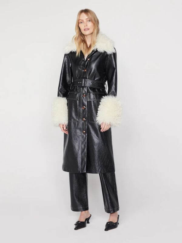 Vinyl Coat With Fur