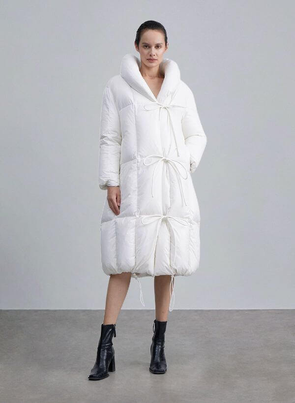 White Down Coat Outfit Winter