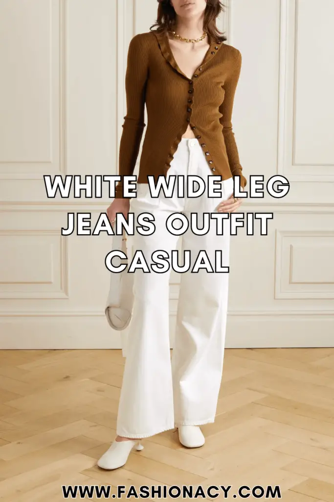 White Wide Leg Jeans Outfit Casual