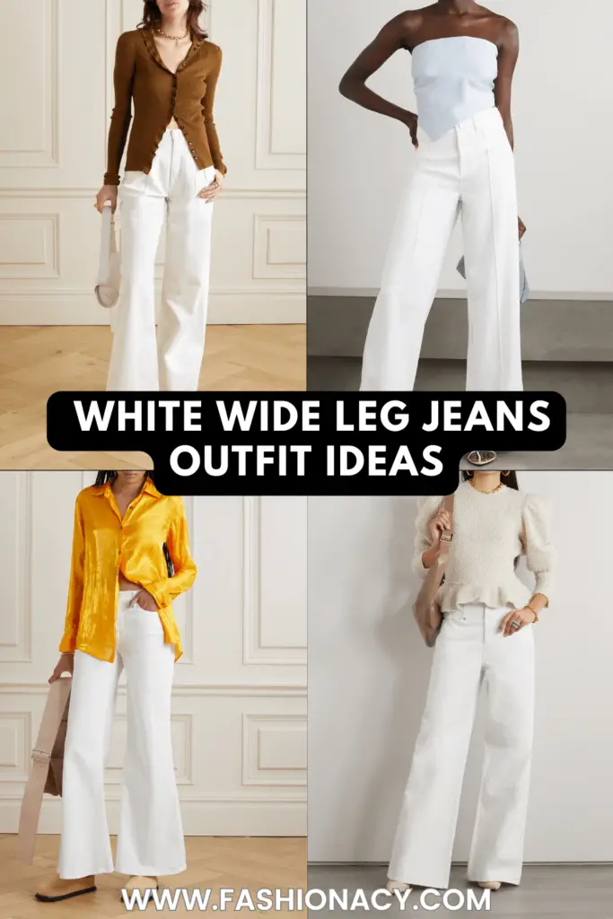 White Wide Leg Jeans Outfit Ideas