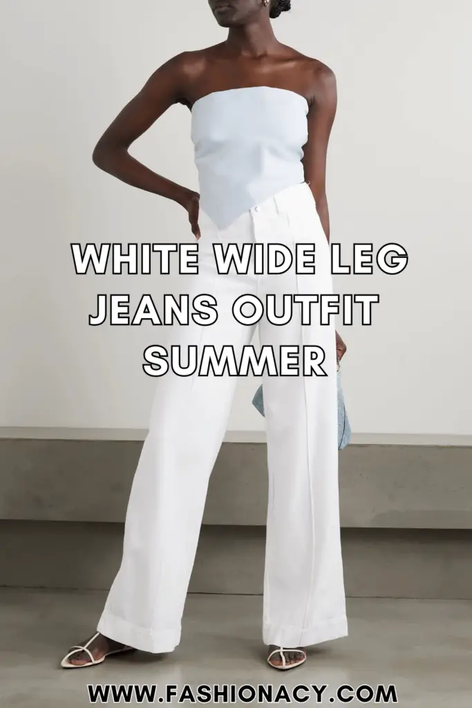 White Wide Leg Jeans Outfit Summer