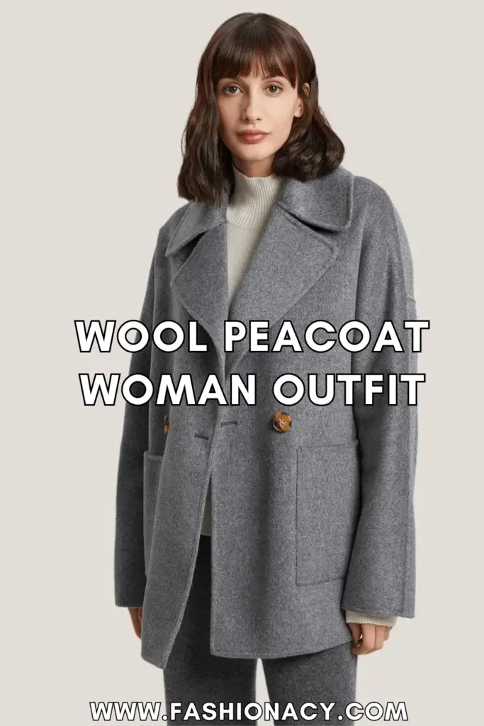 Wool Peacoat Woman Outfit