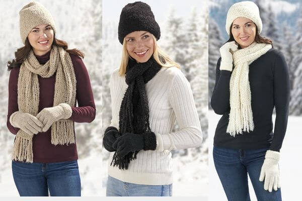 alpaca hat, scarf gloves