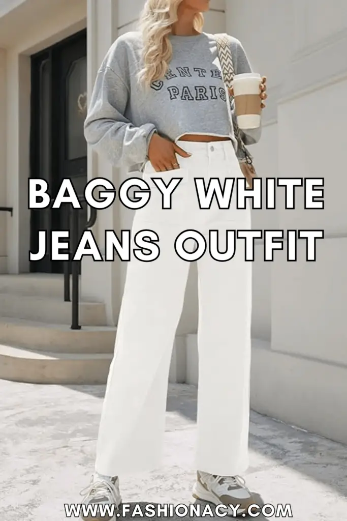 baggy white jeans outfit