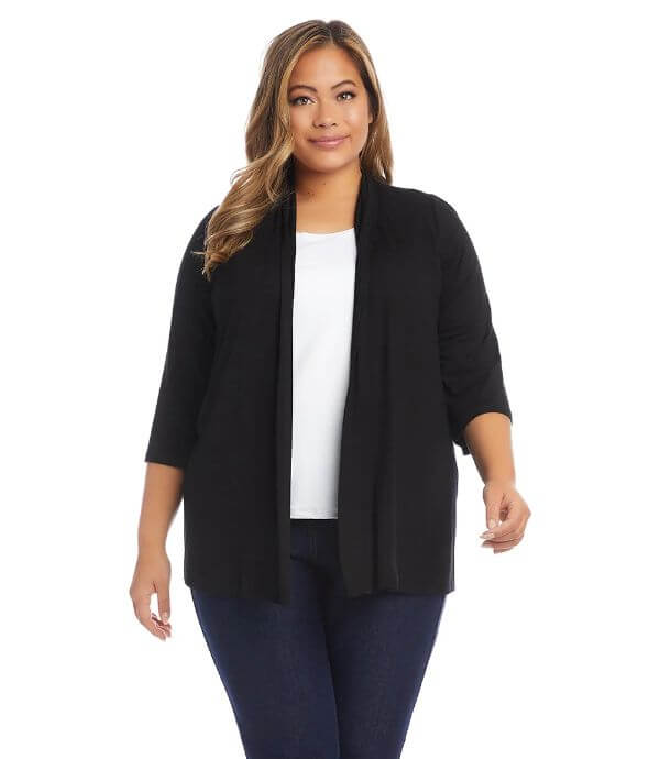 black plus size cardigan