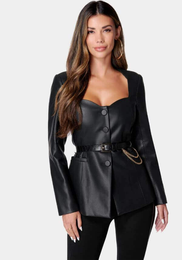 Black Vegan Leather Jacket 