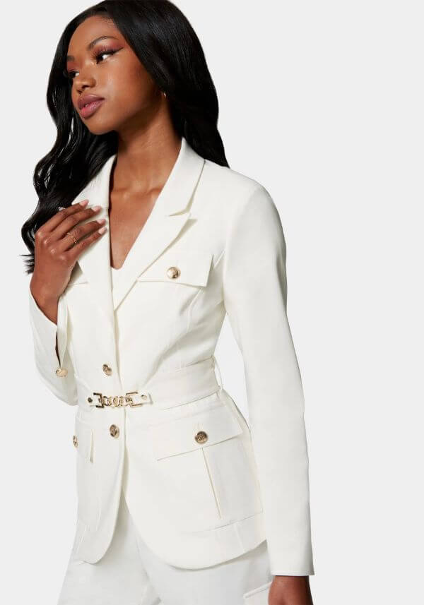 White Cotton Sateen Jacket