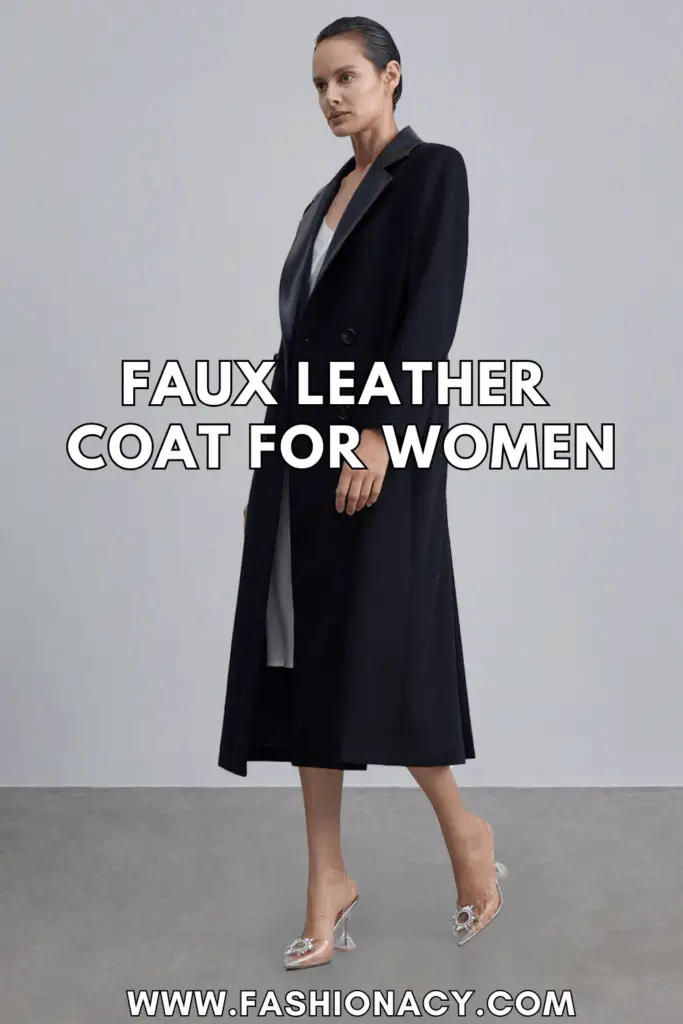 Faux Leather Coat For Women