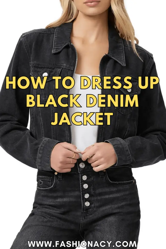 How to Dress Up Black Denim Jacket