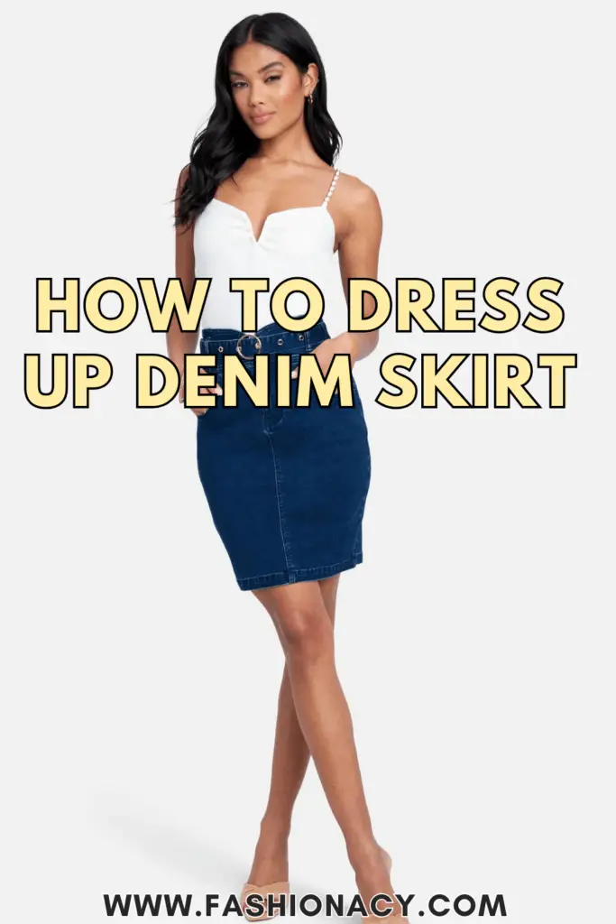 How to Dress Up Denim Skirt