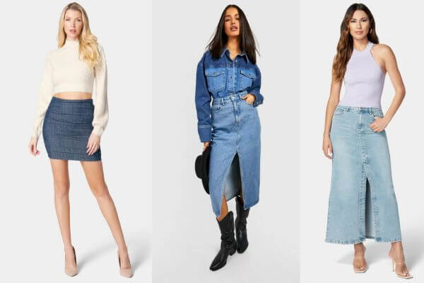 How to Dress Up Denim Skirt