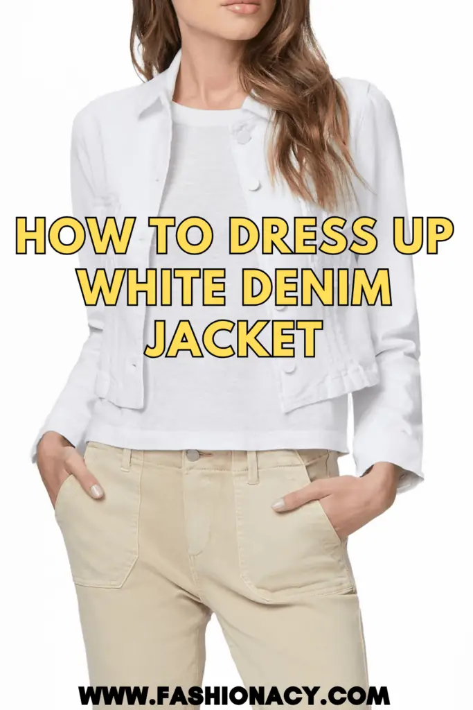 How to Dress Up White Denim Jacket