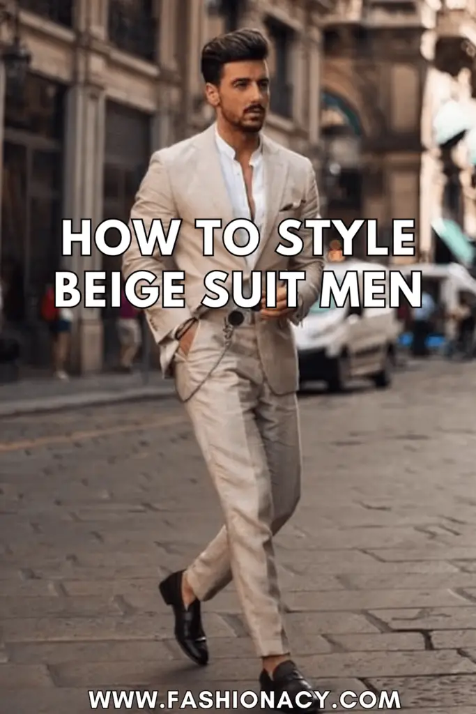 How to Style Beige Suit Men