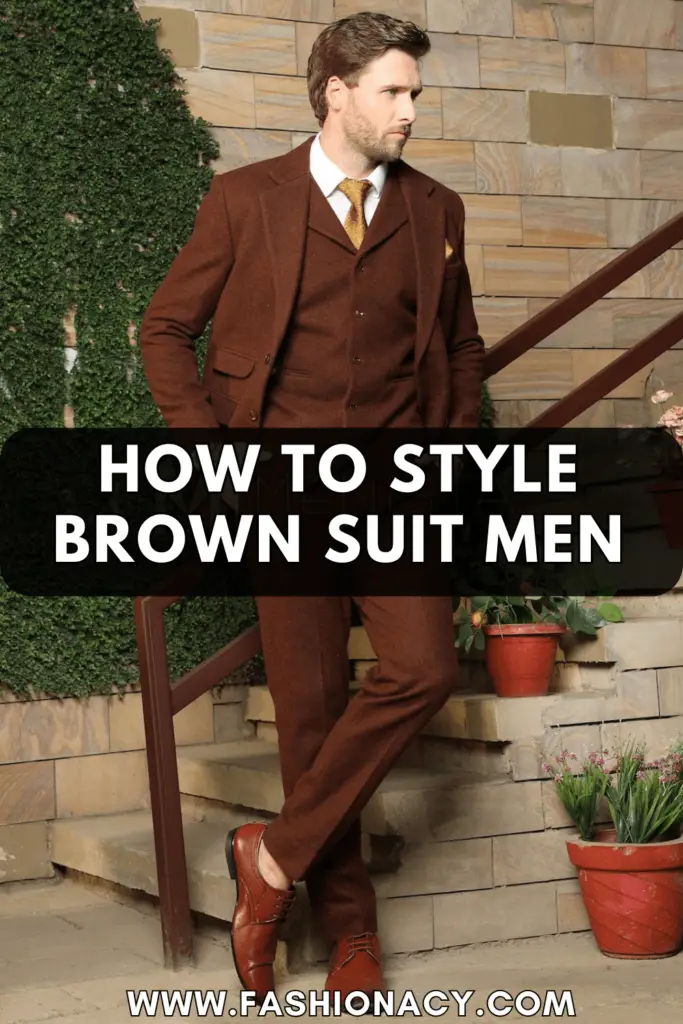 how to style brown suit men
