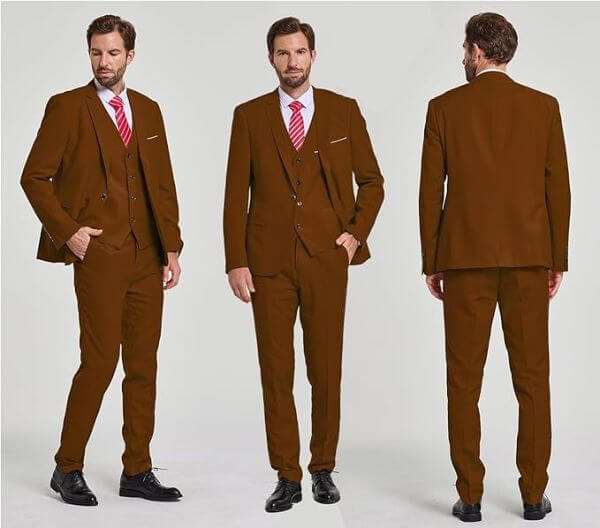 how to style brown suit men