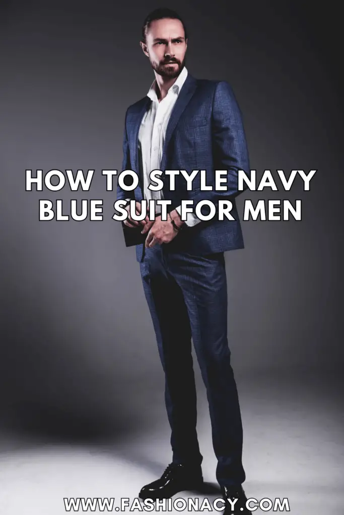 how to style navy blue suit men