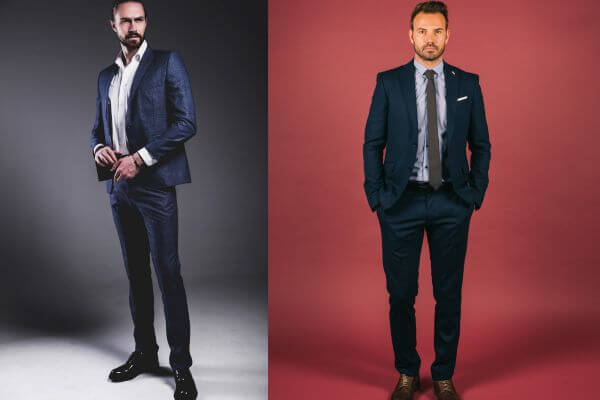 how to style navy blue suit men