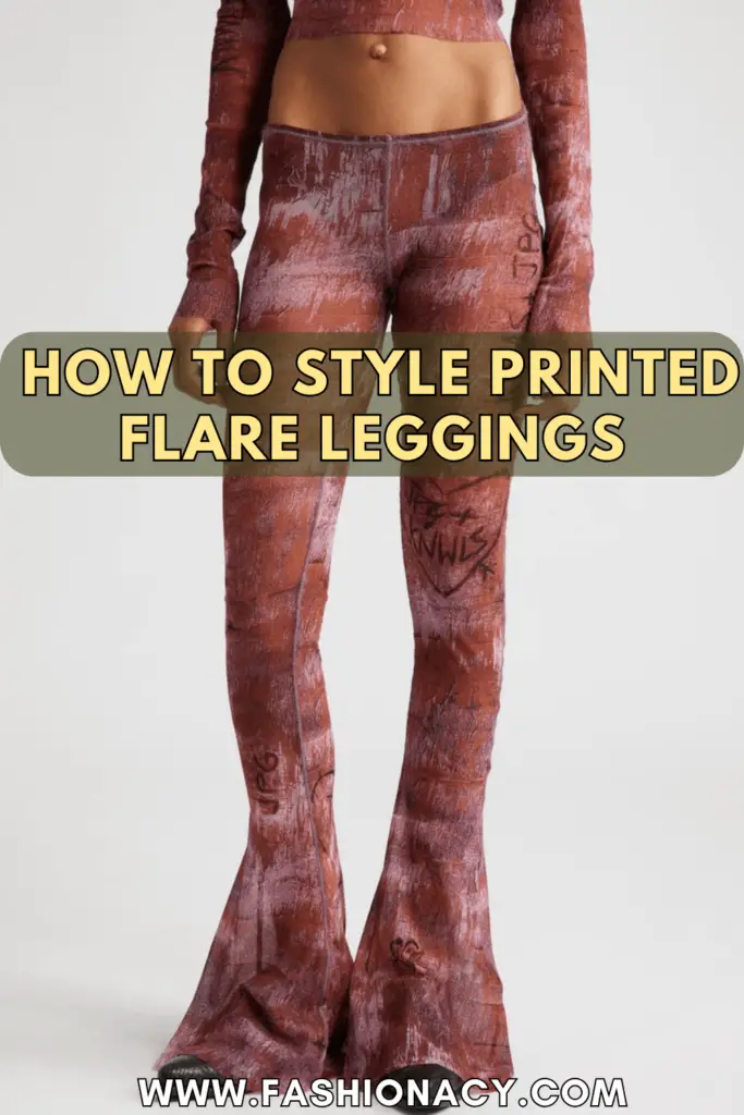 How to Style Printed Flare Leggings