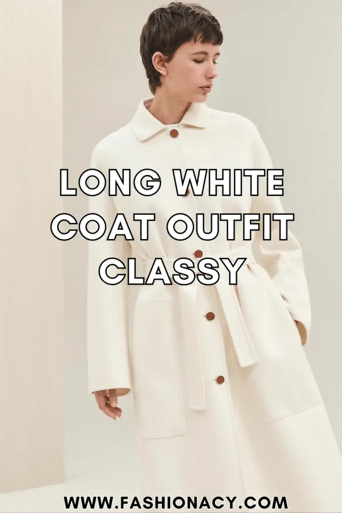 long white coat outfit classy