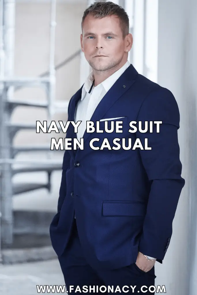navy blue suit men casual