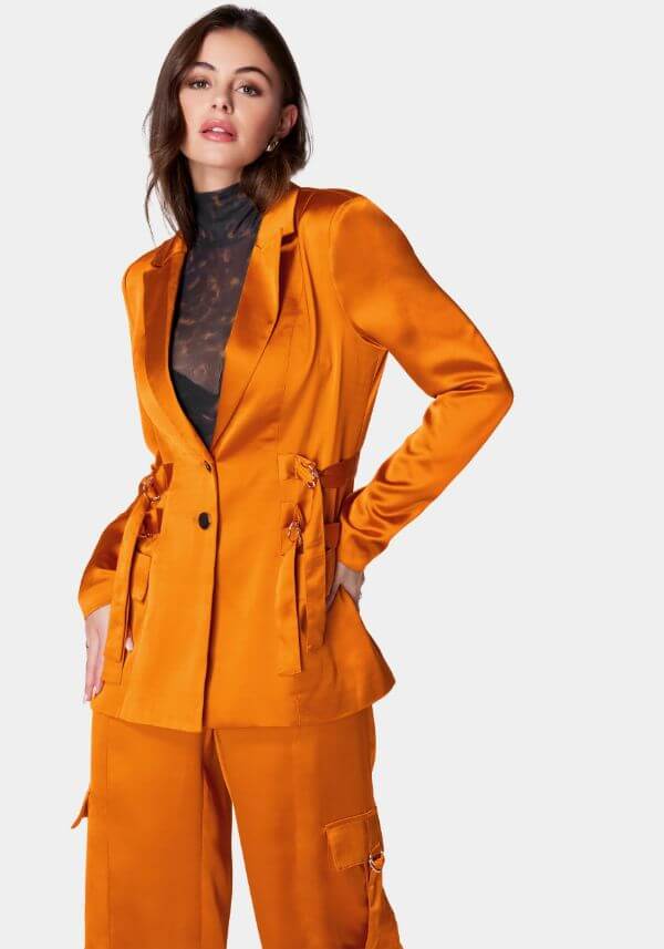 Orange Blazer Outfit For Women