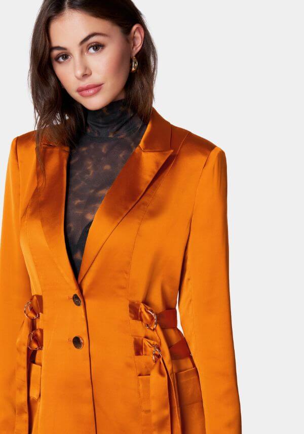Orange Satin Blazer