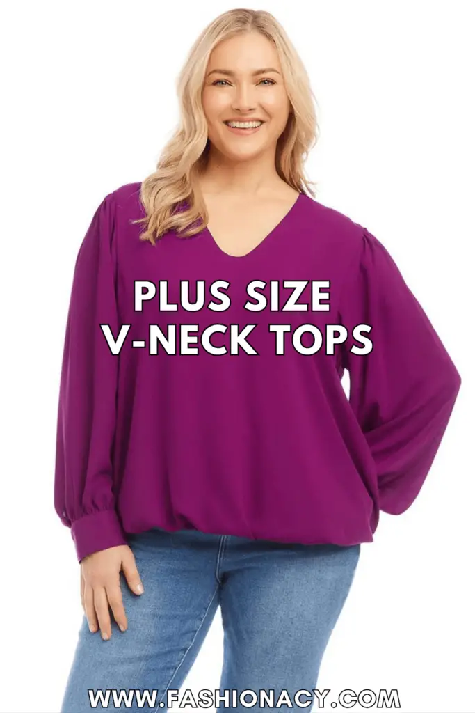 Plus Size V-Neck Tops