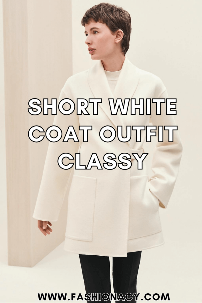 short white coat outfit classy