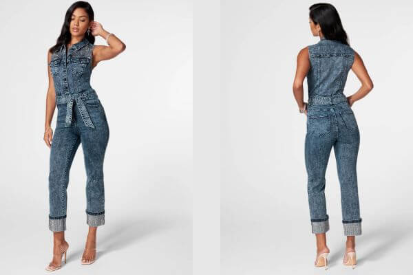 Sleeveless Denim Jumpsuit