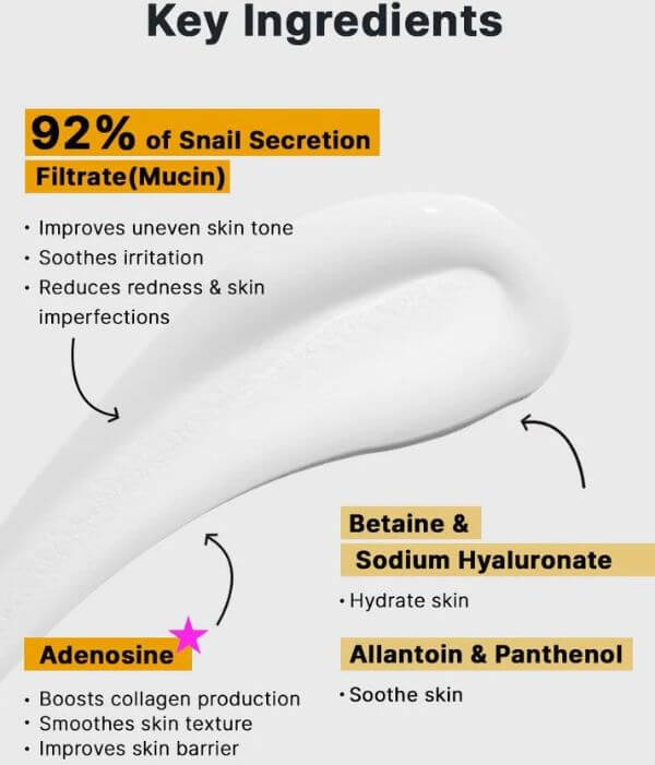 snail mucin cream ingredients