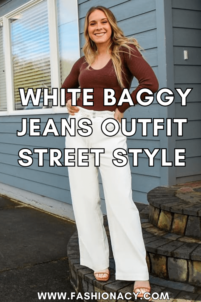 white baggy jeans outfit street style