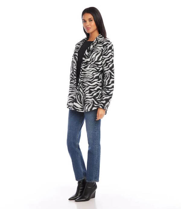 Zebra Print Jacket Outfit Black & White