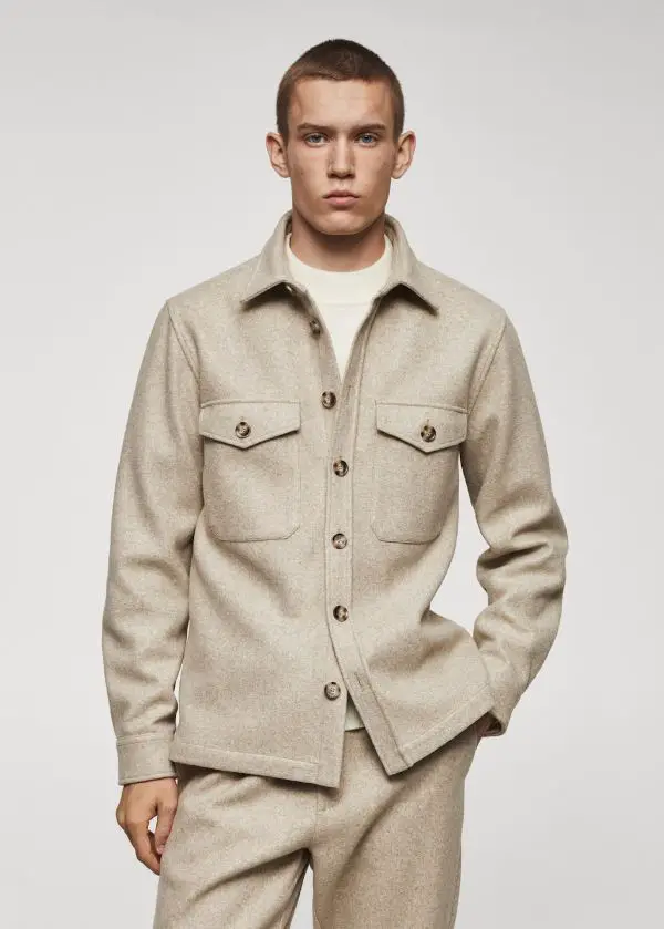 Beige Overshirt Men Outfit