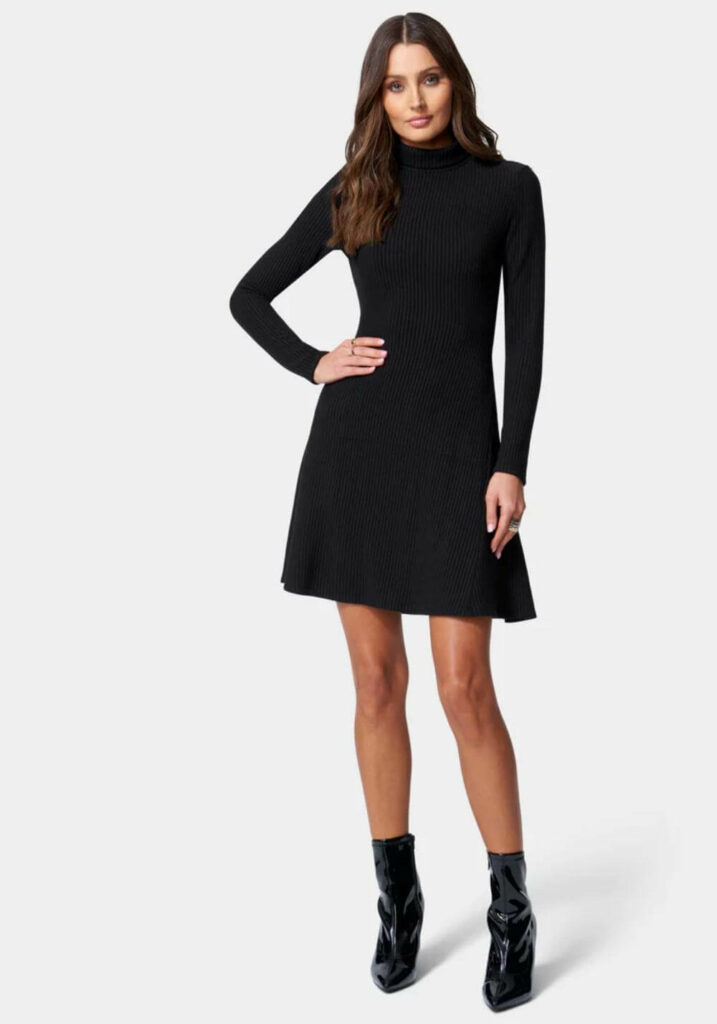 Black A-line Sweater Dress