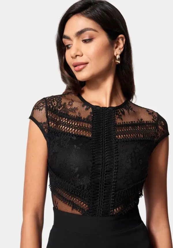Black Tiered Lace Dress