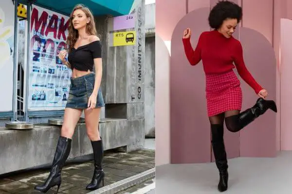 Knee High Black Boots Outfits