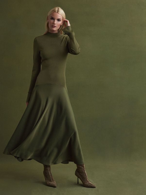 Knitted Midi Dress Winter Outfit