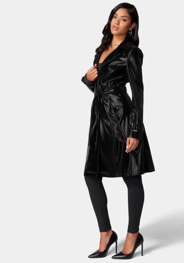 Leather Trench Coat Outfit