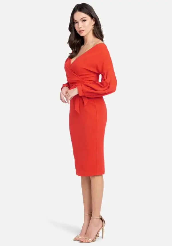Midi Red Sweater Dress Outfit