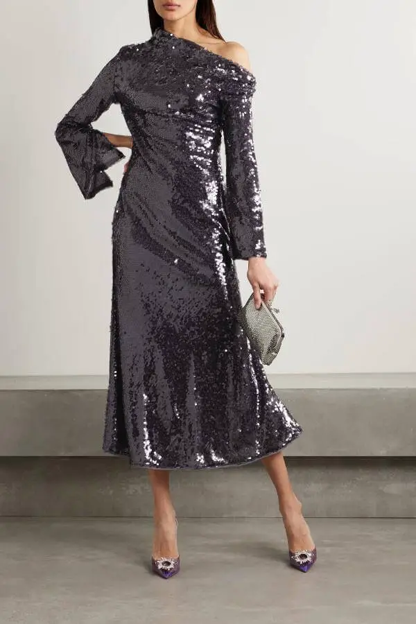 Sequined Long Sleeve Dress