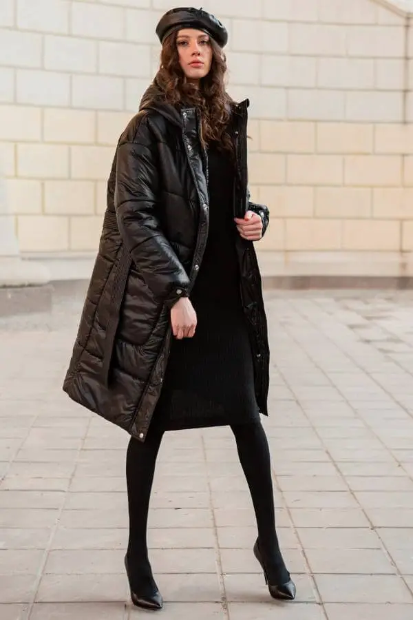 Black Monochromatic Outfit Winter