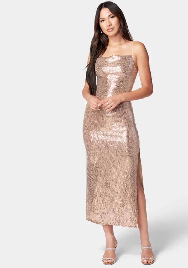 Gold Shimmer Maxi Dress