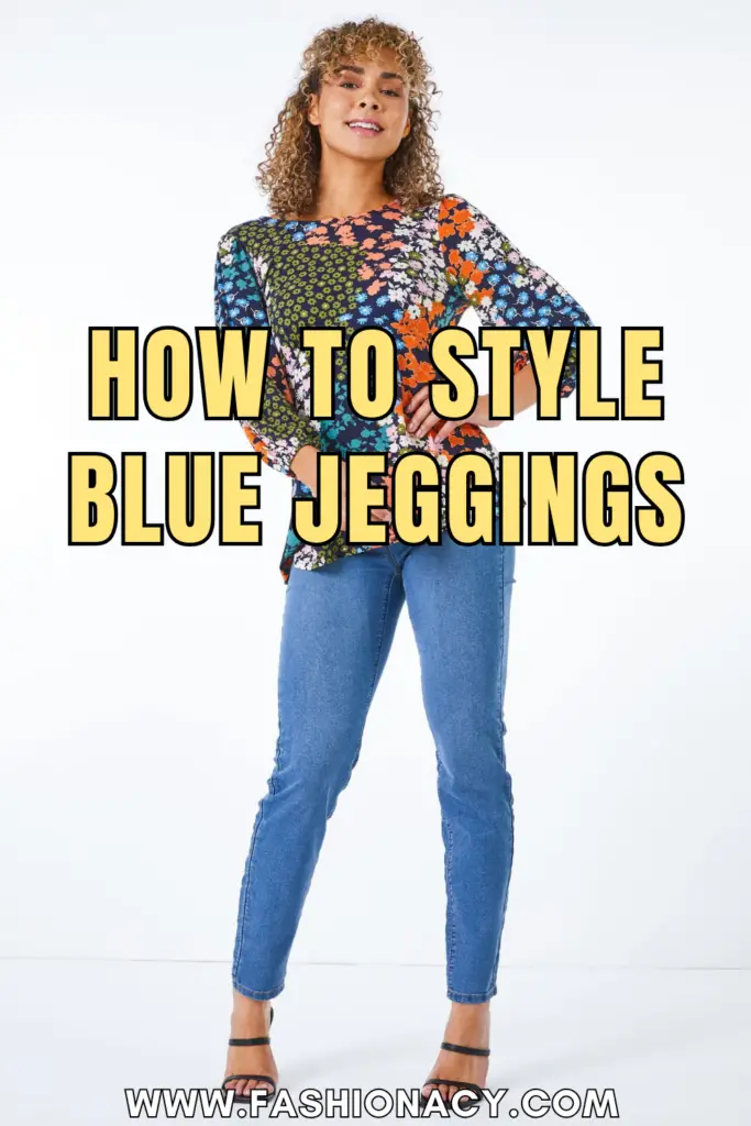 How to Style Blue Jeggings