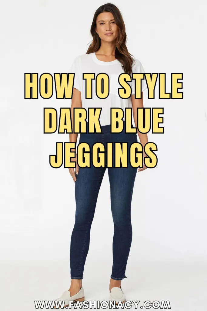 How to Style Dark Blue Jeggings