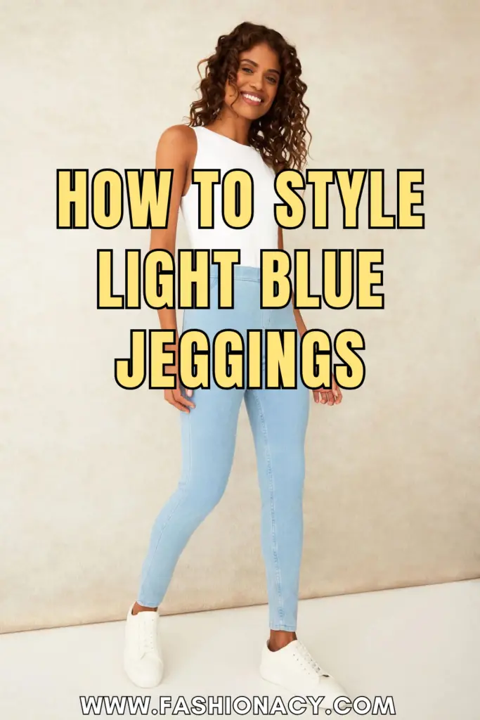 How to Style Light Blue Jeggings