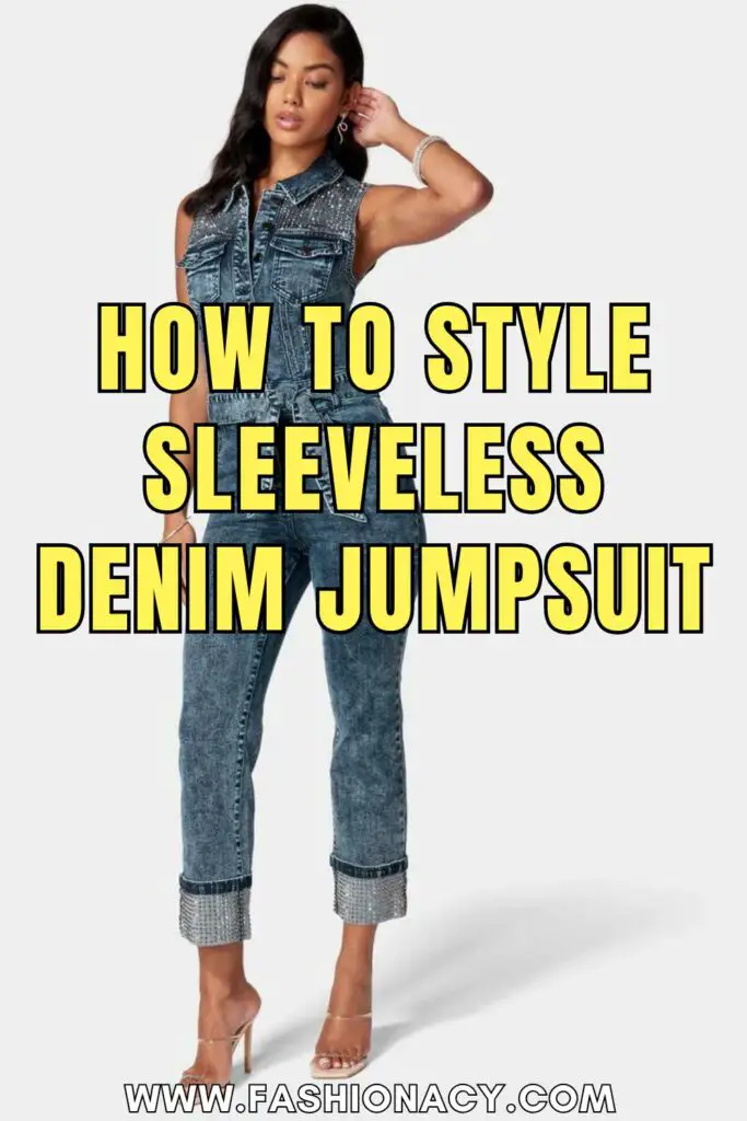 How to Style Sleeveless Denim Jumpsuit