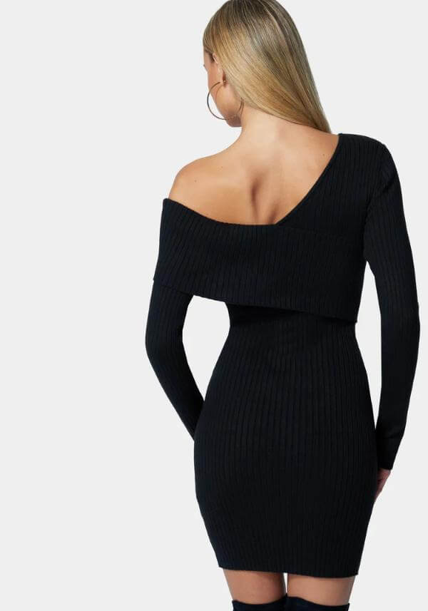 Off Shoulder Sweater Dress Long Sleeve