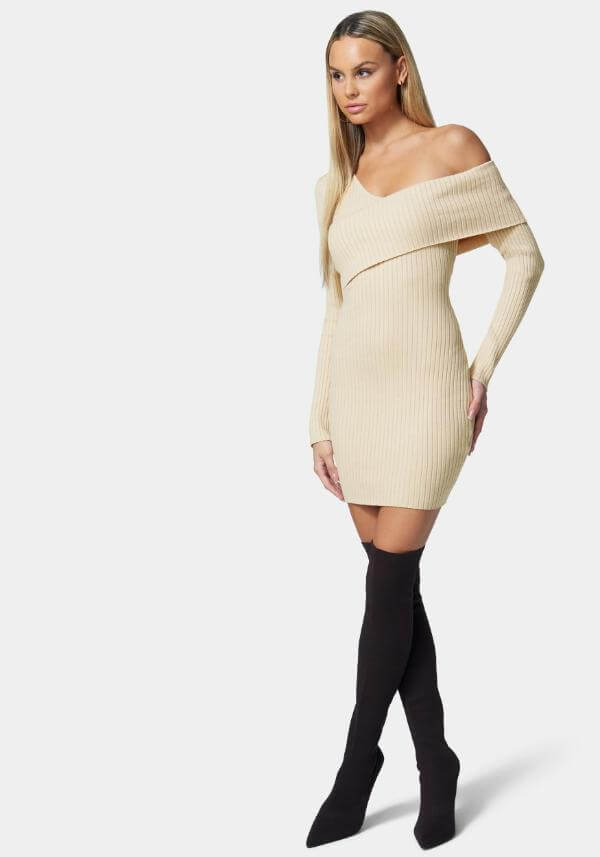 Off Shoulder Sweater Dress